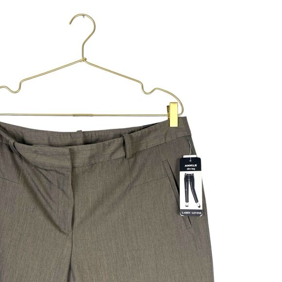 Larry Levine Brown Dress Pants Sz 16 Slim Ankle Professional Essential 195 - Picture 4 of 9